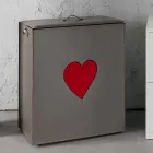 Současný kožený koš na prádlo vyrobený v Itálii Adele, vložka do srdce Viadurini