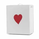 Současný kožený koš na prádlo vyrobený v Itálii Adele, vložka do srdce Viadurini