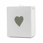 Současný kožený koš na prádlo vyrobený v Itálii Adele, vložka do srdce Viadurini