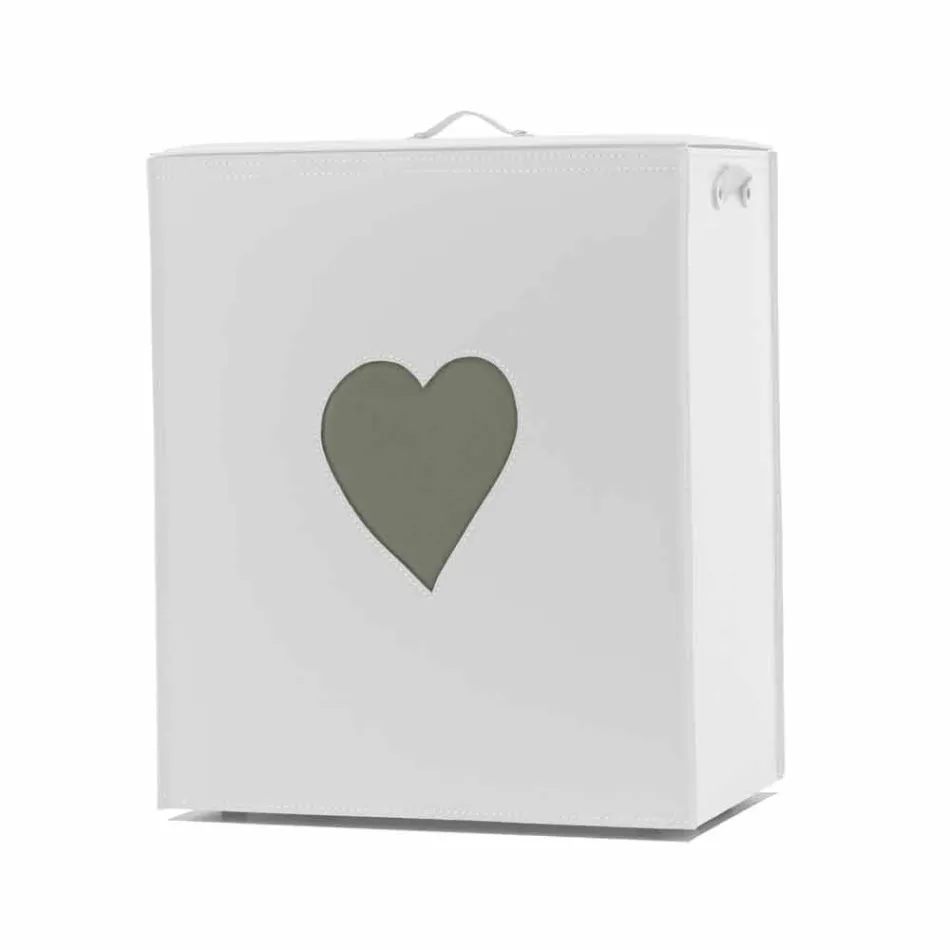 Současný kožený koš na prádlo vyrobený v Itálii Adele, vložka do srdce Viadurini