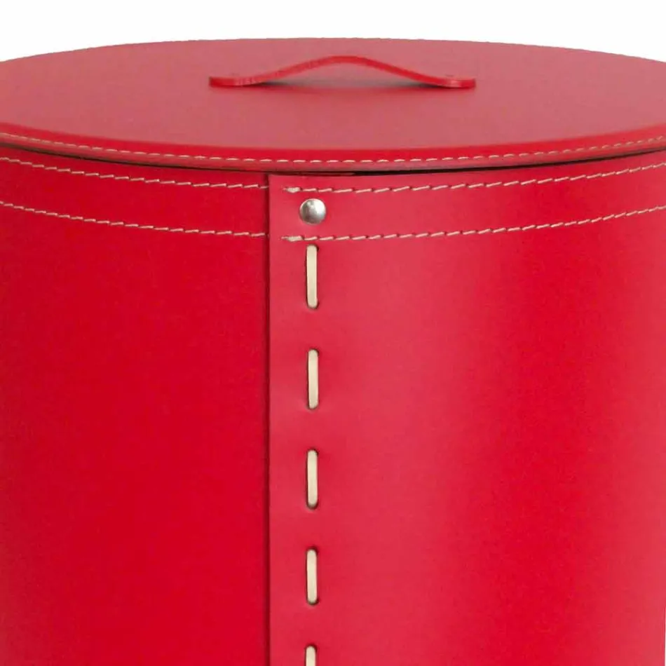 Oválný koš na prádlo v regenerované kůži Riky vyrobené v Itálii Viadurini