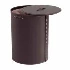 Oválný koš na prádlo v regenerované kůži Riky vyrobené v Itálii Viadurini