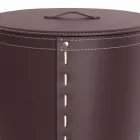 Oválný koš na prádlo v regenerované kůži Riky vyrobené v Itálii Viadurini