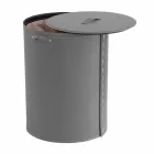 Oválný koš na prádlo v regenerované kůži Riky vyrobené v Itálii Viadurini