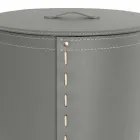 Oválný koš na prádlo v regenerované kůži Riky vyrobené v Itálii Viadurini