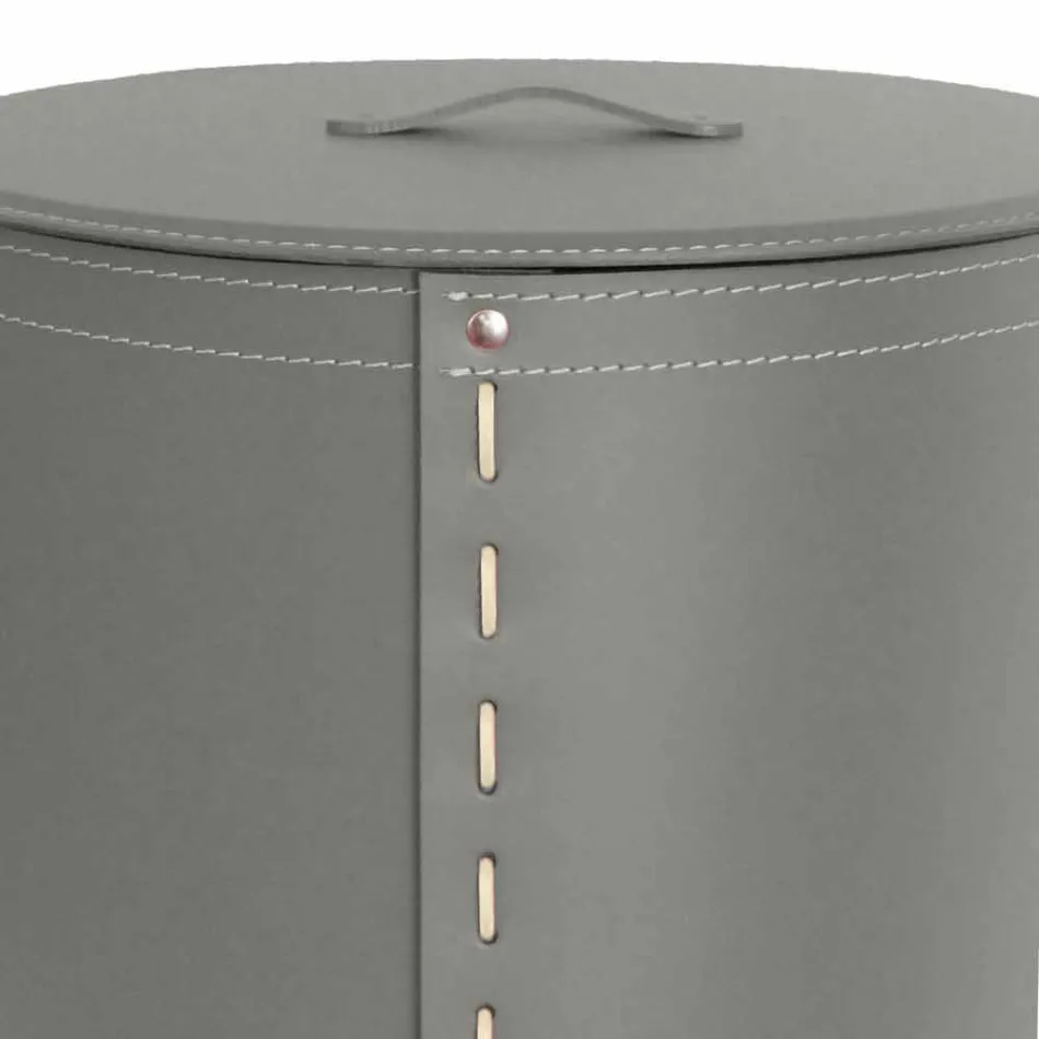 Oválný koš na prádlo v regenerované kůži Riky vyrobené v Itálii Viadurini