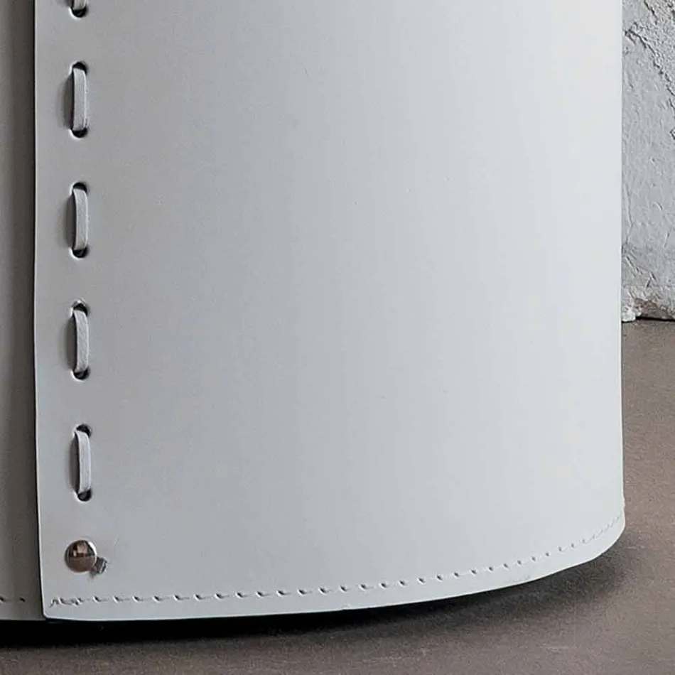 Oválný koš na prádlo v regenerované kůži Riky vyrobené v Itálii Viadurini