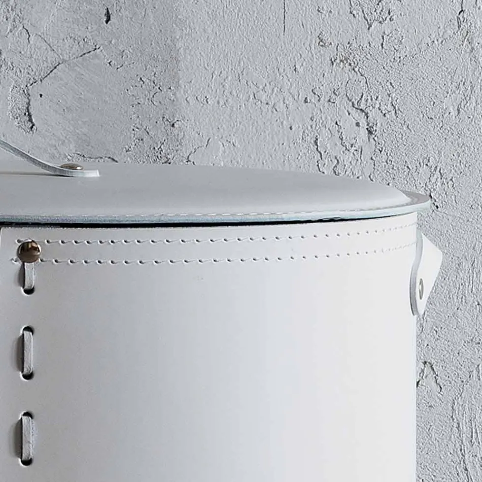 Oválný koš na prádlo v regenerované kůži Riky vyrobené v Itálii Viadurini