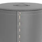 Oválný koš na prádlo v regenerované kůži Riky vyrobené v Itálii Viadurini