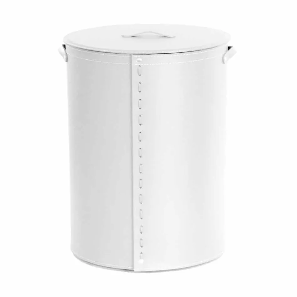 Oválný koš na prádlo v regenerované kůži Riky vyrobené v Itálii Viadurini