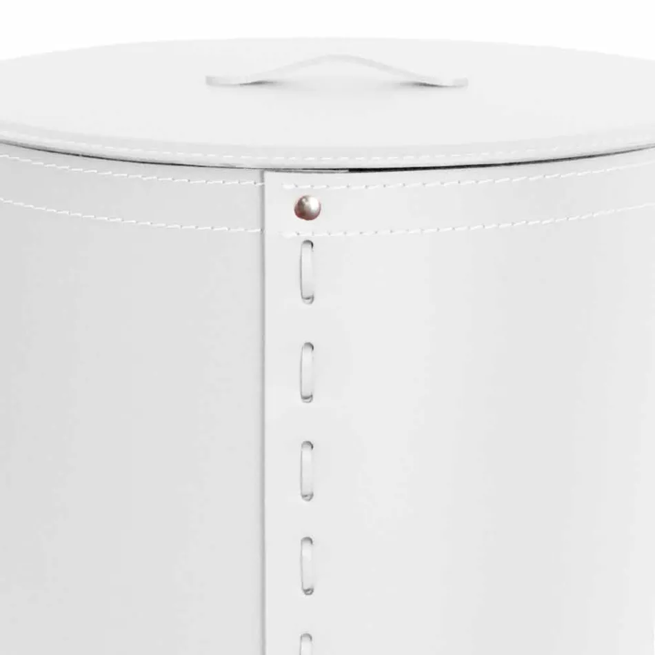 Oválný koš na prádlo v regenerované kůži Riky vyrobené v Itálii Viadurini