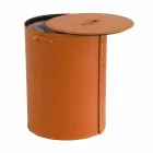 Oválný koš na prádlo v regenerované kůži Riky vyrobené v Itálii Viadurini