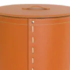 Oválný koš na prádlo v regenerované kůži Riky vyrobené v Itálii Viadurini