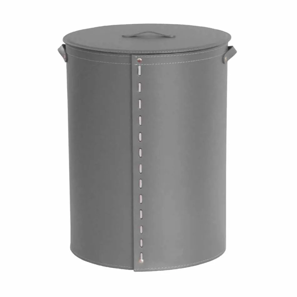 Oválný koš na prádlo v regenerované kůži Riky vyrobené v Itálii Viadurini