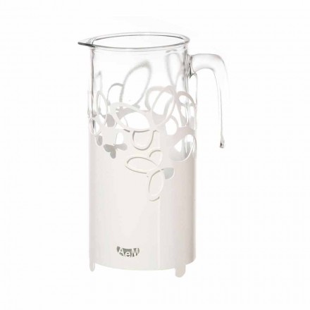 Moderní držák na láhve v bílé, béžové nebo slonovinové železě vyrobené v Itálii - Leiden Viadurini