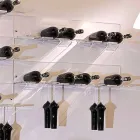 Nástěnný držák na 6 lahví z plexiskla vyrobený v Itálii - Canberra Viadurini