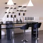 Nástěnný držák na 6 lahví z plexiskla vyrobený v Itálii - Canberra Viadurini