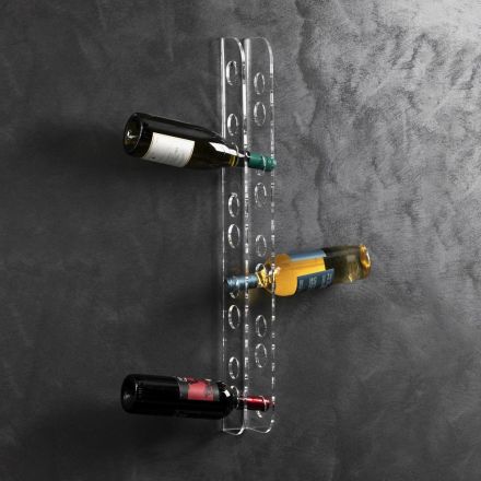 Nástěnný držák na láhev vína z průhledného akrylového křišťálu - Geppino Viadurini