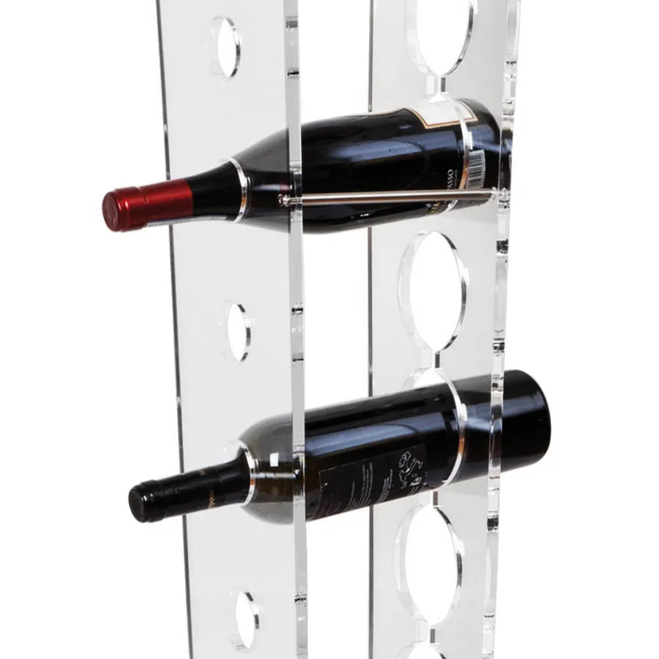 Sloupový držák na láhev a vědro na led z průhledného akrylu - Ciampino Viadurini