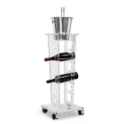 Sloupový držák na láhev a vědro na led z průhledného akrylu - Ciampino Viadurini