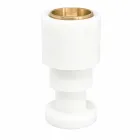 Nízký svícen z bílého mramoru Carrara a mosazi vyrobené v Itálii - Benton Viadurini