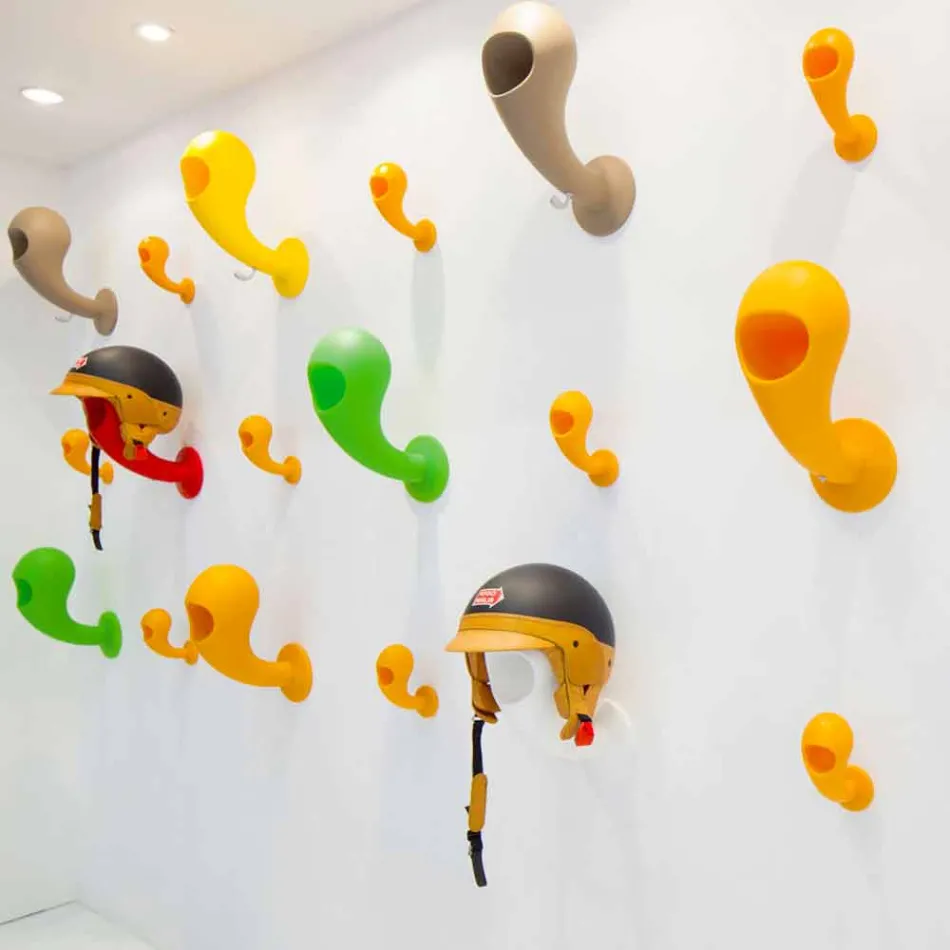 Držák na přilbu nebo barevný nástěnný věšák, 6 kusů - Crazy Head od Myyour Viadurini