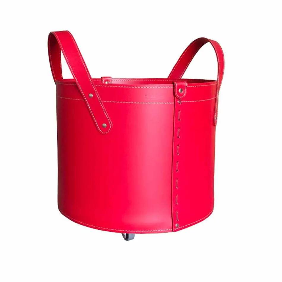 Válečkový držák v regenerované kůži s kolečky Tonda Firestyle Viadurini