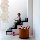 Válečkový držák v regenerované kůži s kolečky Tonda Firestyle Viadurini