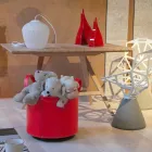 Válečkový držák v regenerované kůži s kolečky Tonda Firestyle Viadurini