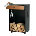 Dřevěný držák s kolečky a horní zásuvkou Made in Italy - Polare Viadurini