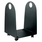 Dřevěný držák s kolečky a rukojetí vyrobený z kovu Made in Italy - Racek Viadurini