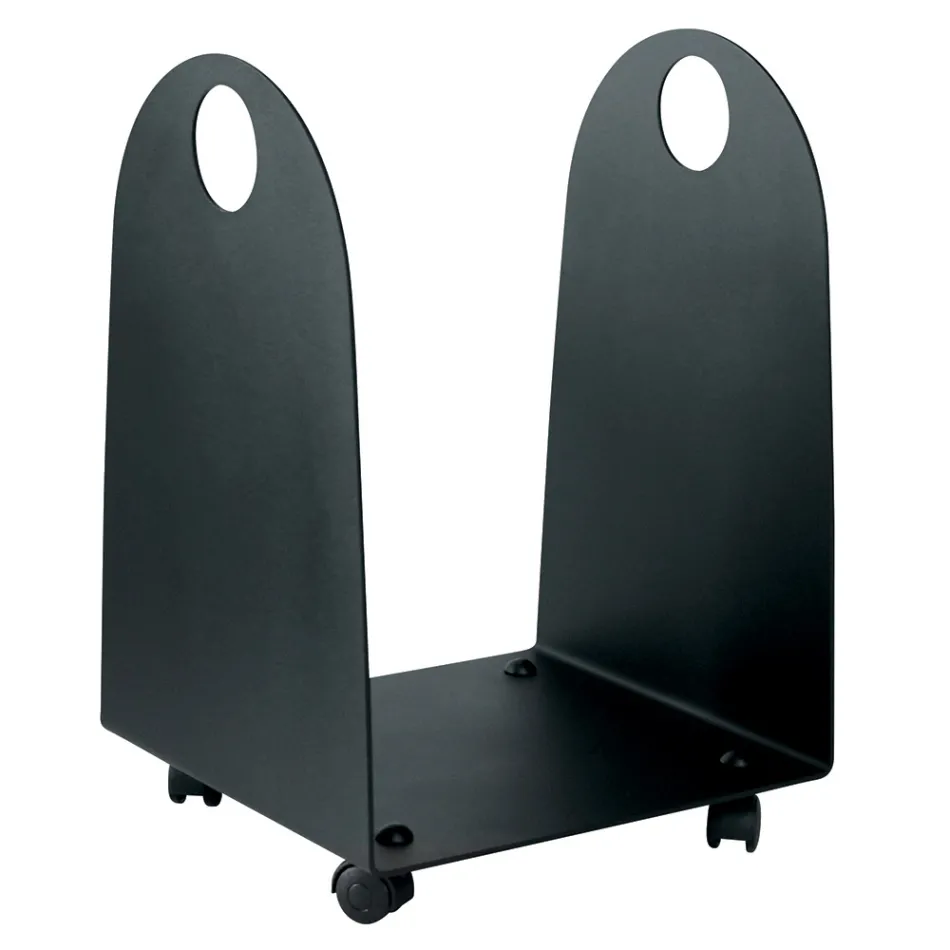 Dřevěný držák s kolečky a rukojetí vyrobený z kovu Made in Italy - Racek Viadurini