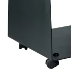 Dřevěný držák s kolečky a rukojetí vyrobený z kovu Made in Italy - Racek Viadurini