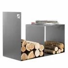 Vnitřní dřevěný držák z barevné oceli s konferenčním stolkem vyrobeným v Itálii - Cecio Viadurini