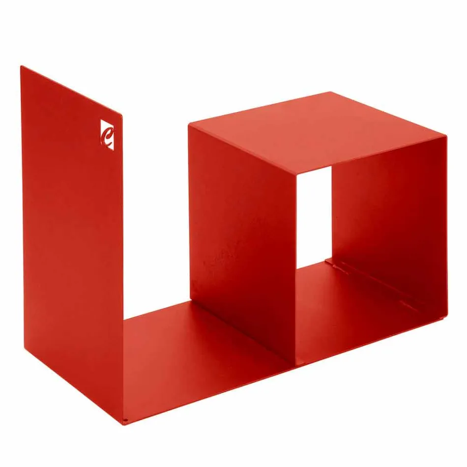 Vnitřní dřevěný držák z barevné oceli s konferenčním stolkem vyrobeným v Itálii - Cecio Viadurini