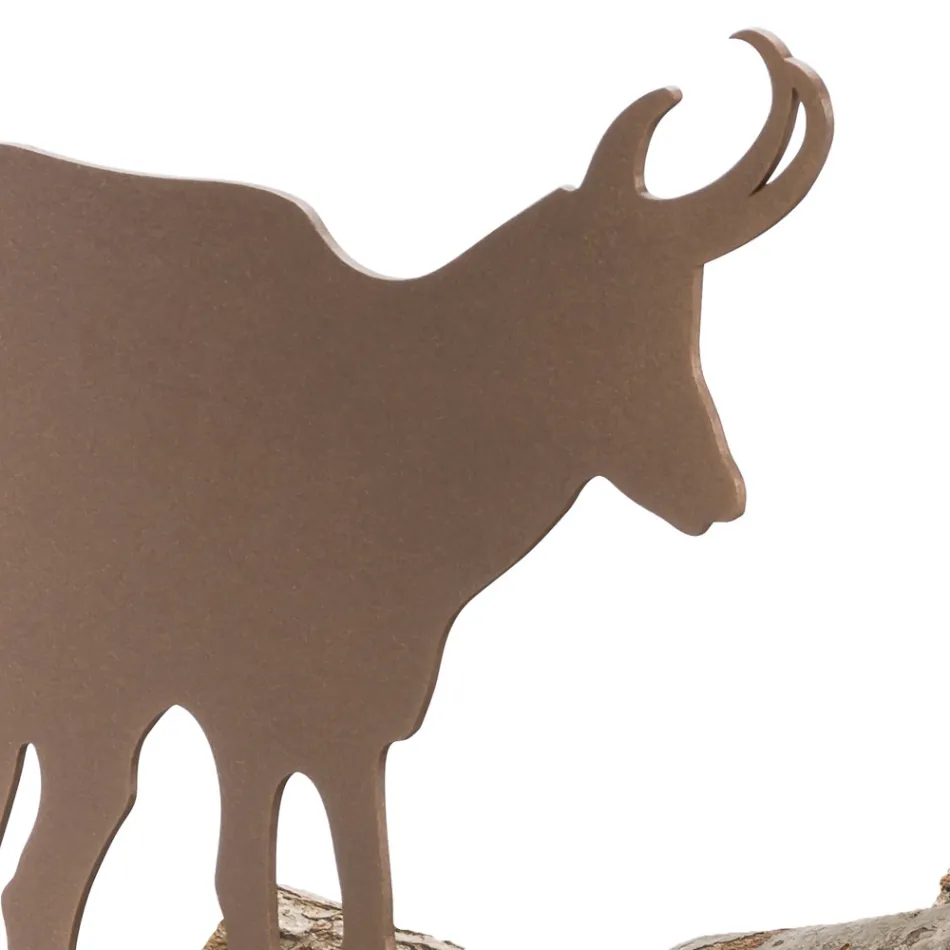 Vnitřní držák na dříví v hnědé oceli Vyrobeno v Itálii s nástroji - Volturno Viadurini