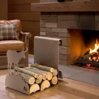 Vnitřní držák na dříví v hnědé oceli Vyrobeno v Itálii s nástroji - Volturno Viadurini