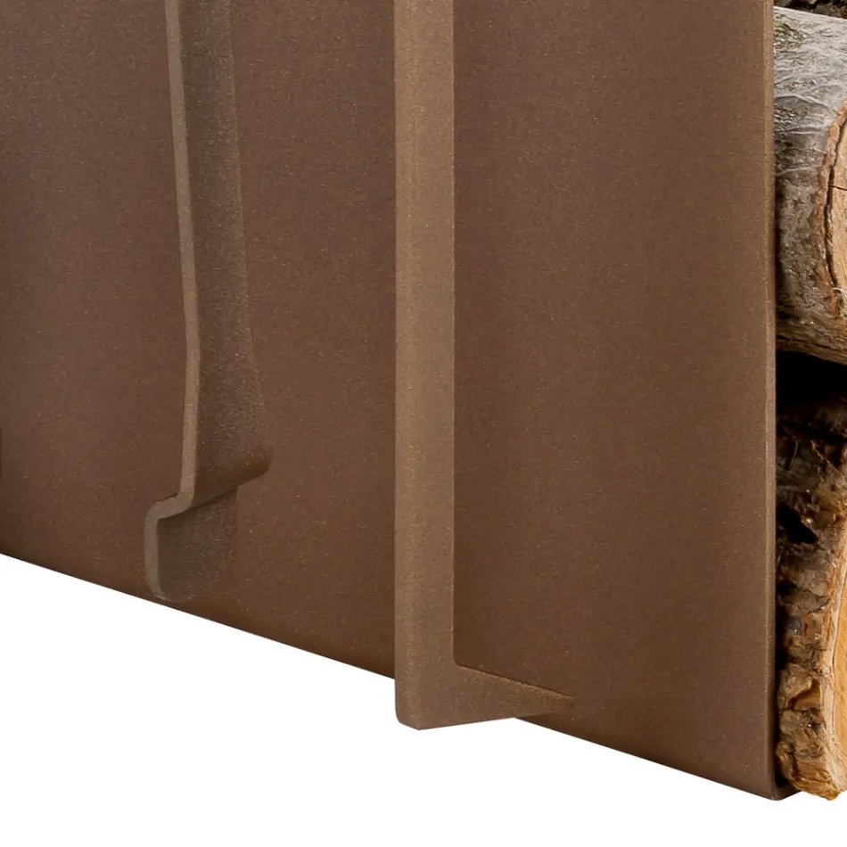 Vnitřní držák na dříví v hnědé oceli Vyrobeno v Itálii s nástroji - Volturno Viadurini