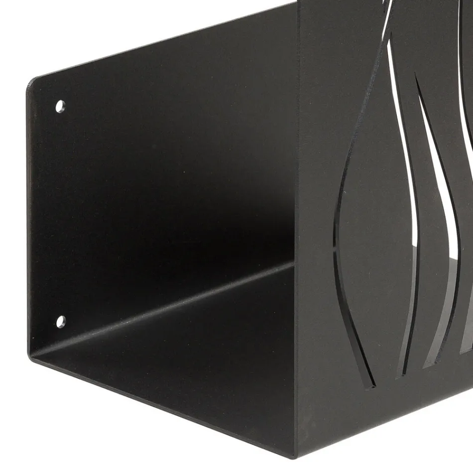 Vnitřní držák palivového dřeva z lakované oceli Made in Italy - Ghino Viadurini