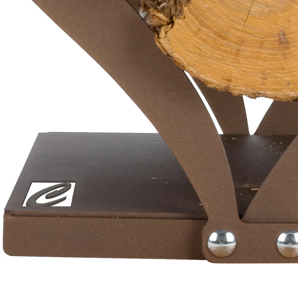 Vnitřní držák dřeva z hnědé oceli vyrobené v Itálii - náklonnost Viadurini