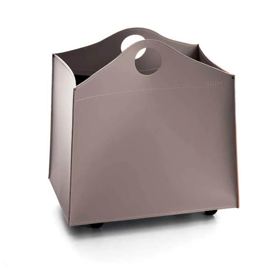 navrhovat Portalegna antracitové kůže s WoodBag kolečky Viadurini