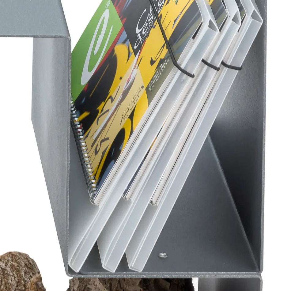 Designový držák polena pro interiér v šedé oceli Made in Italy - Tramontana Viadurini