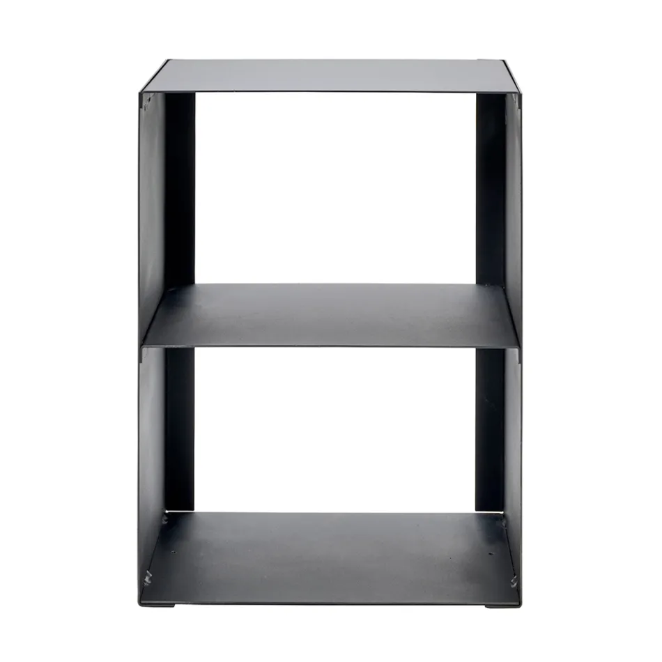 Držák na palivové dřevo z oceli lakované černou barvou Made in Italy - Fiamme Viadurini