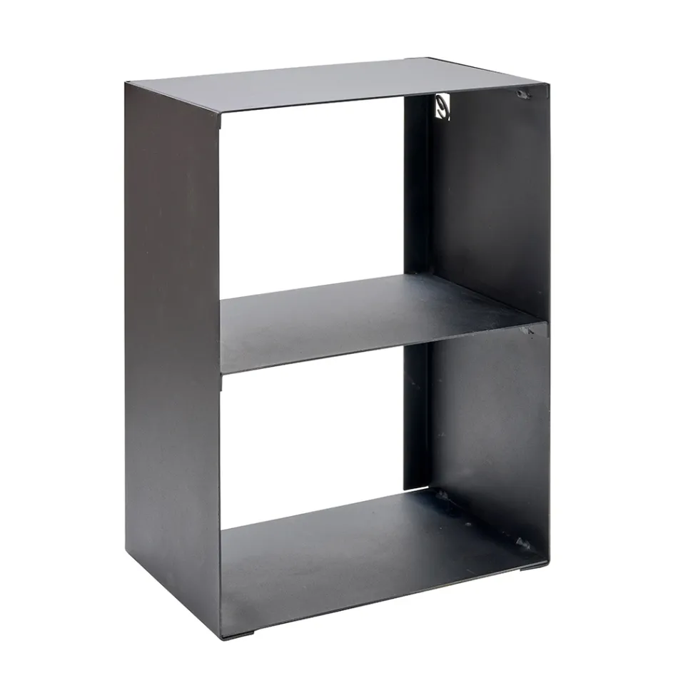 Držák na palivové dřevo z oceli lakované černou barvou Made in Italy - Fiamme Viadurini