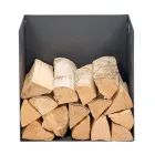 Držák na palivové dřevo z černě lakované oceli Made in Italy - Fiamme Viadurini