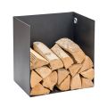 Držák na palivové dřevo z černě lakované oceli Made in Italy - Fiamme