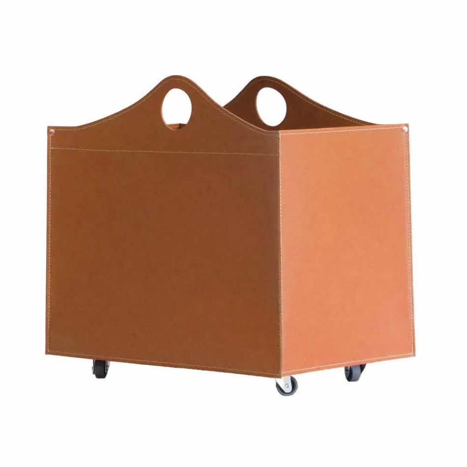 Portalegna lepené kůže s WoodBag kol vyrobených v Itálii Viadurini