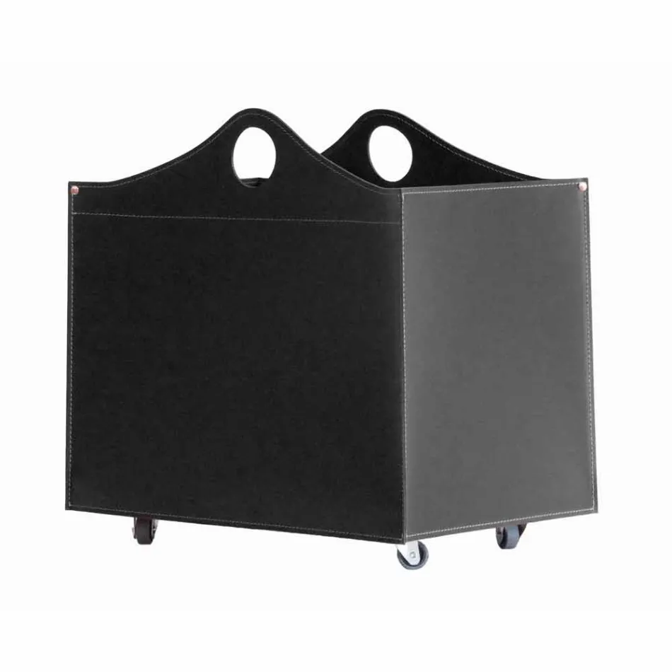 Portalegna lepené kůže s WoodBag kol vyrobených v Itálii Viadurini