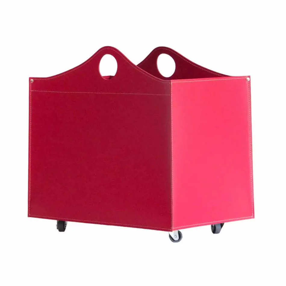 Portalegna lepené kůže s WoodBag kol vyrobených v Itálii Viadurini