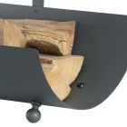 Kovový dřevěný držák s rukojetí a 4 nohami Made in Italy - Buffalo Viadurini